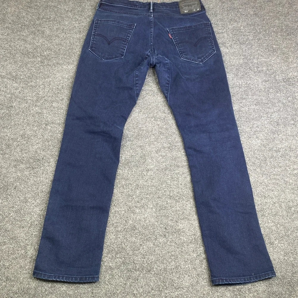 Levis 511 Commuter Slim Fit Jeans Mens 33x32 Dark Indigo Blue Stretch Denim